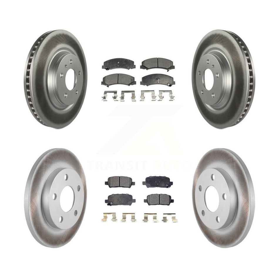 Front Rear Coated Disc Brake Rotors And Semi-Metallic Pads Kit For Chevrolet Impala Limited KGF-100598