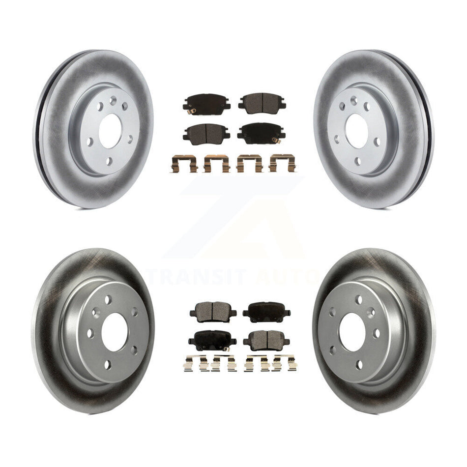 Front Rear Coated Disc Brake Rotors And Semi-Metallic Pads Kit For Chevrolet Cruze Volt Bolt EV EUV KGF-100617