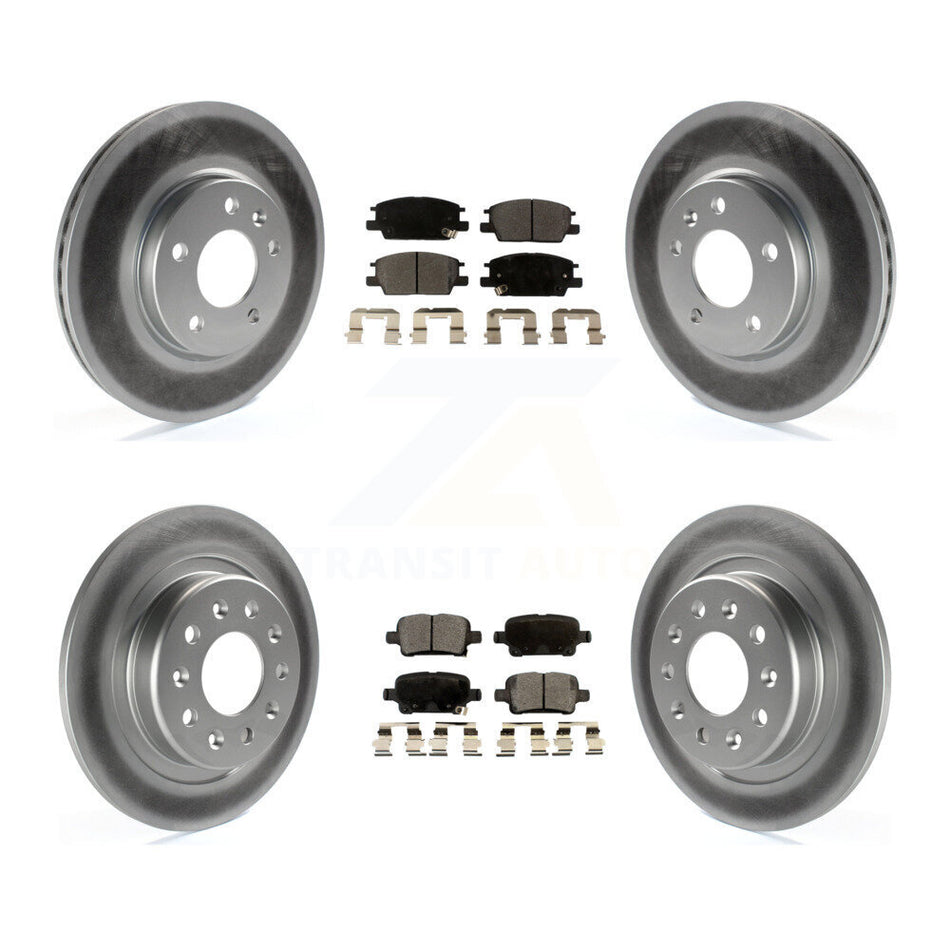 Front Rear Coated Disc Brake Rotors And Semi-Metallic Pads Kit For Chevrolet Equinox Malibu GMC Terrain Buick LaCrosse KGF-100622