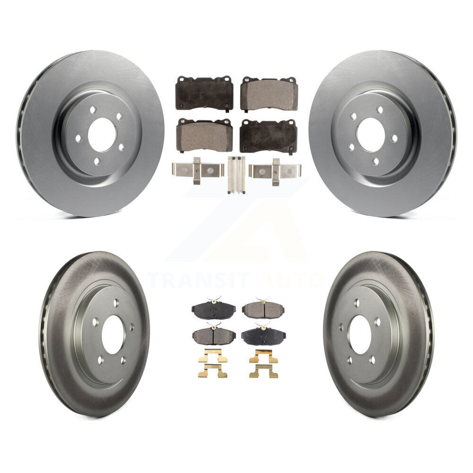 Front Rear Coated Disc Brake Rotors And Semi-Metallic Pads Kit For Ford Mustang KGF-100656