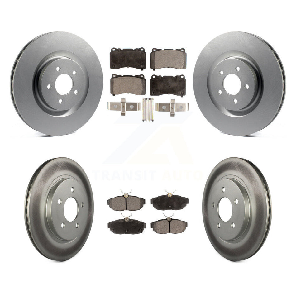 Front Rear Coated Disc Brake Rotors And Semi-Metallic Pads Kit For Ford Mustang KGF-100657