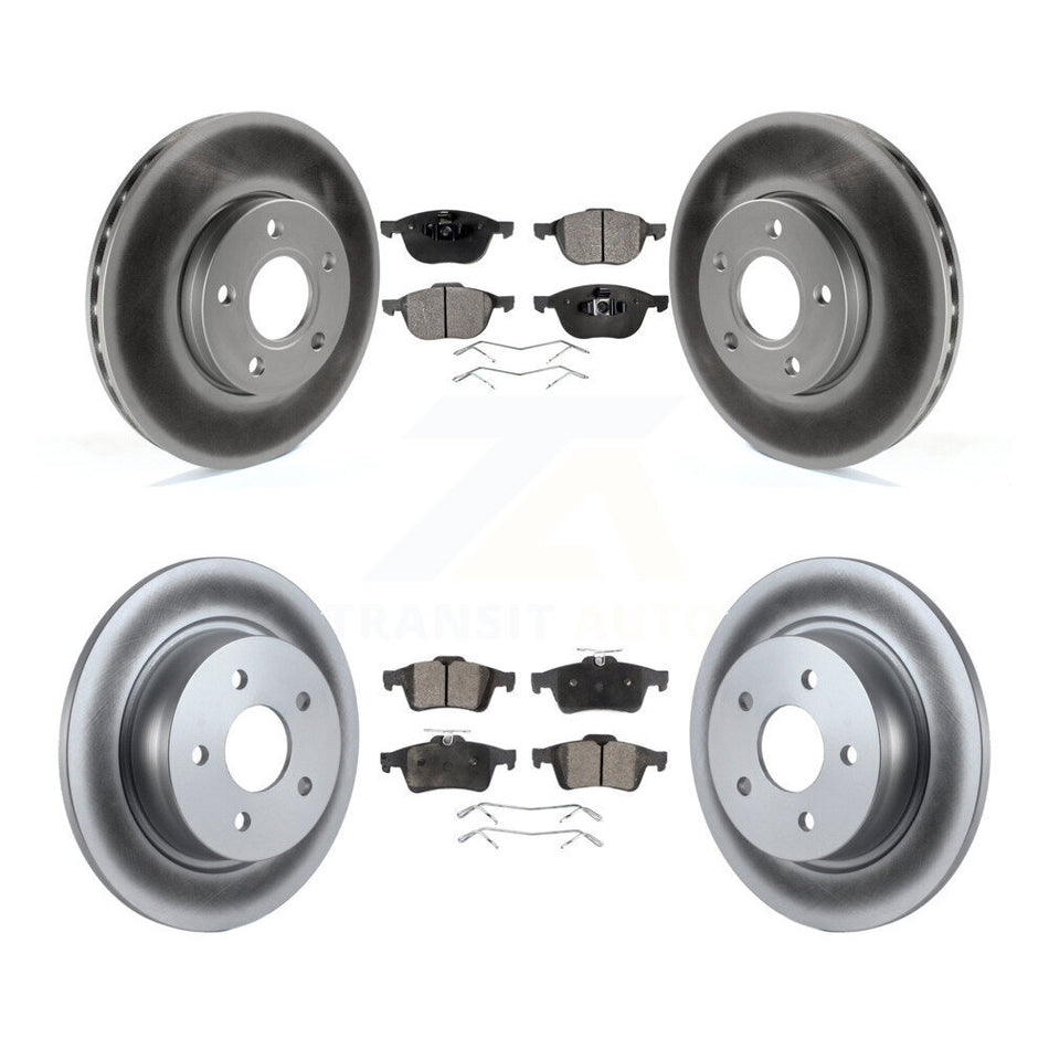 Front Rear Coated Disc Brake Rotors And Semi-Metallic Pads Kit For Ford C-Max KGF-100677