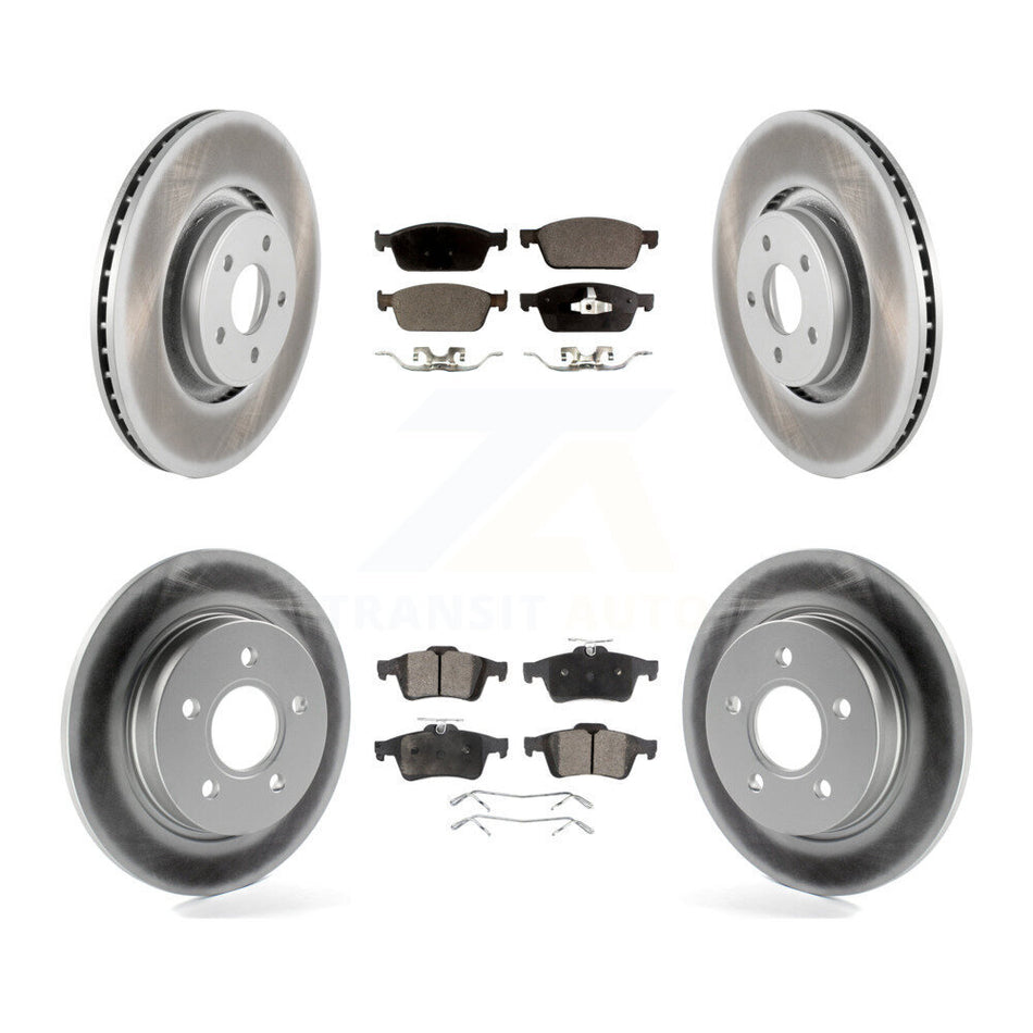 Front Rear Coated Disc Brake Rotors And Semi-Metallic Pads Kit For Ford Focus ST KGF-100688