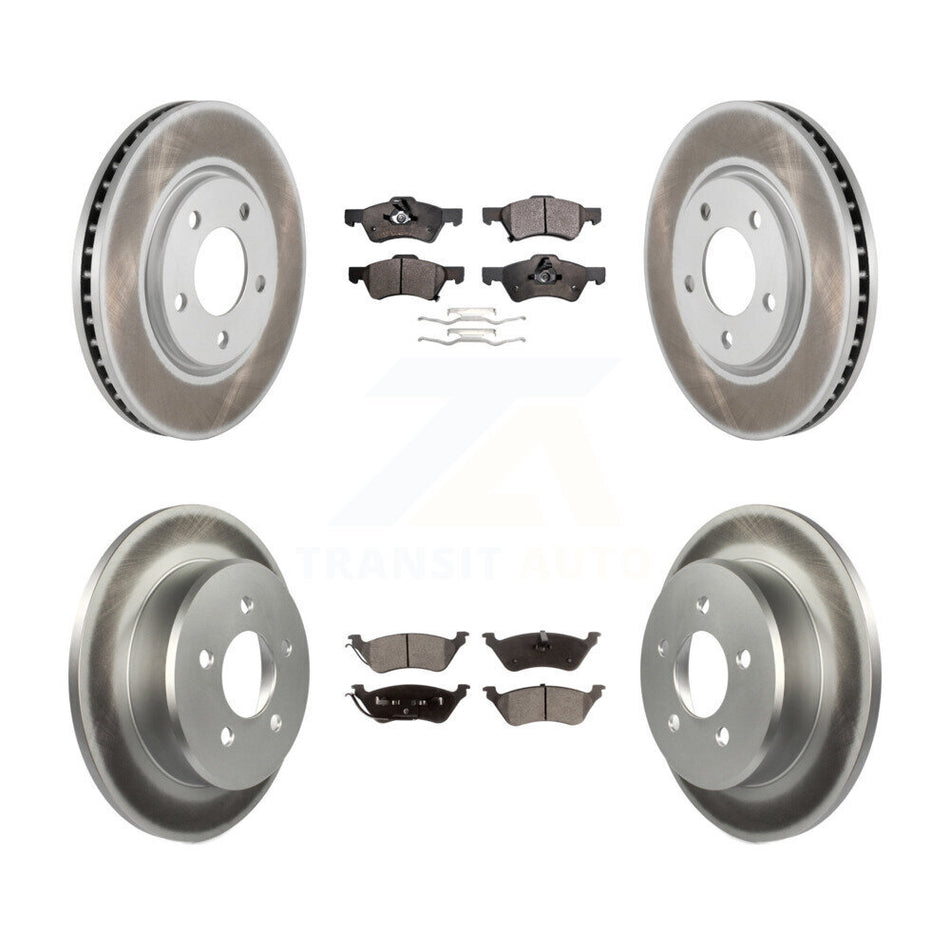 Front Rear Coated Disc Brake Rotors And Semi-Metallic Pads Kit For Dodge Grand Caravan Chrysler Town & Country Voyager KGF-100704