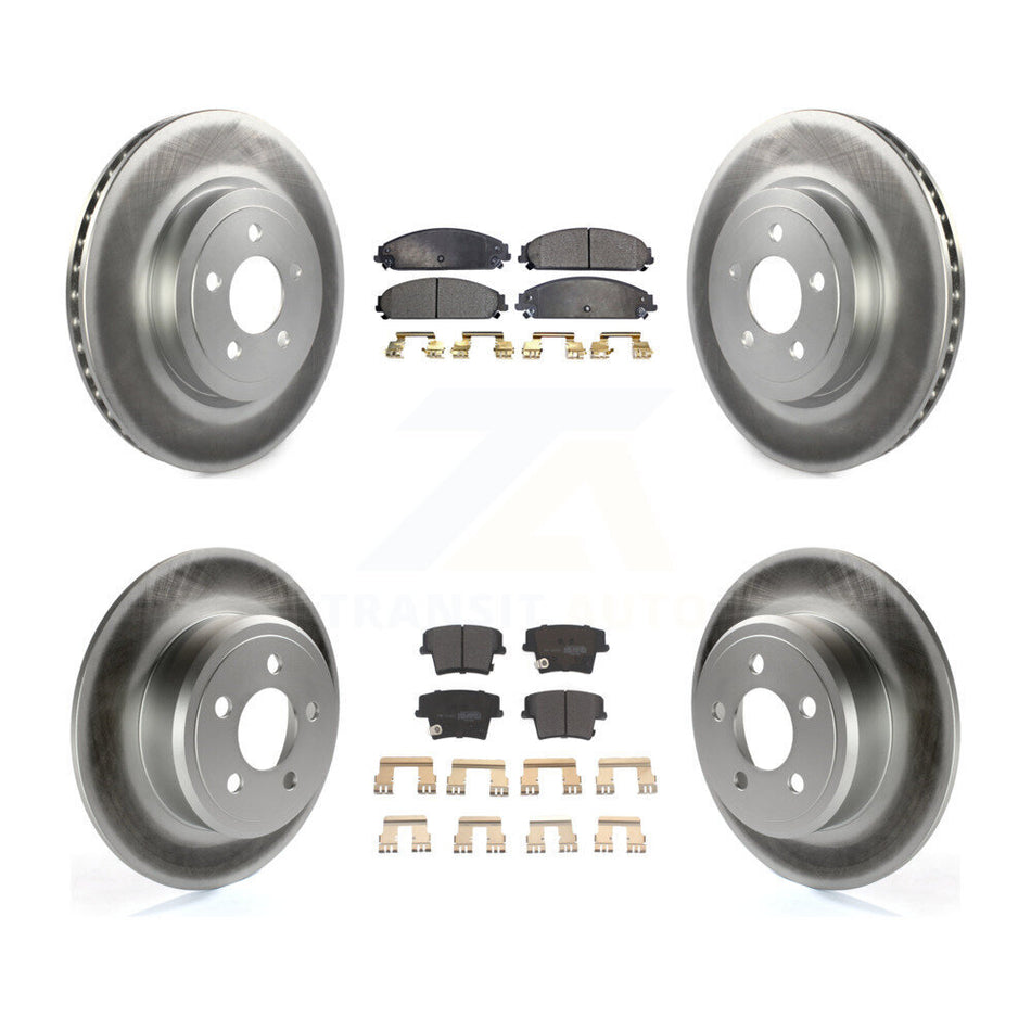 Front Rear Coated Disc Brake Rotors And Semi-Metallic Pads Kit For 2005-2006 Chrysler 300 AWD with 3.5L KGF-100713