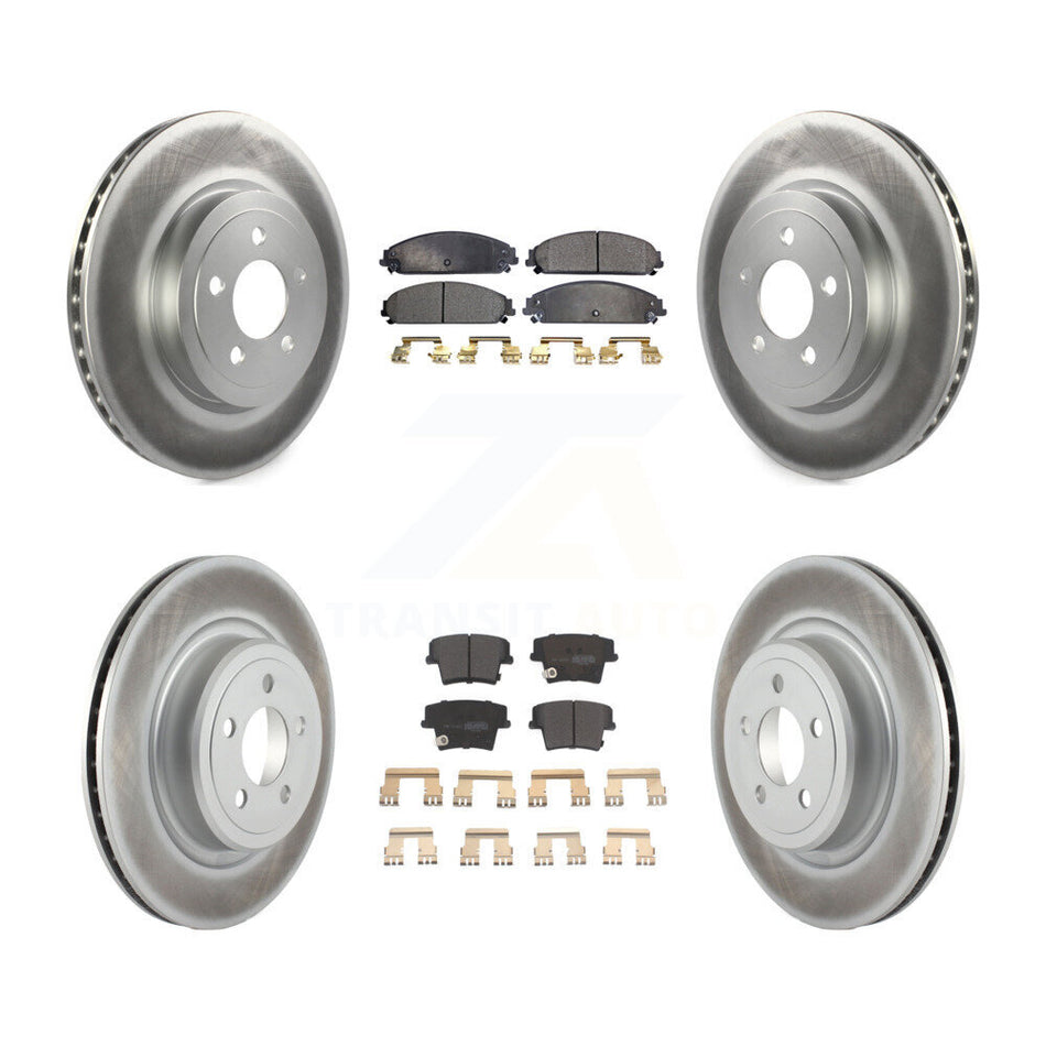 Front Rear Coated Disc Brake Rotors And Semi-Metallic Pads Kit For Dodge Charger With Police Package KGF-100715