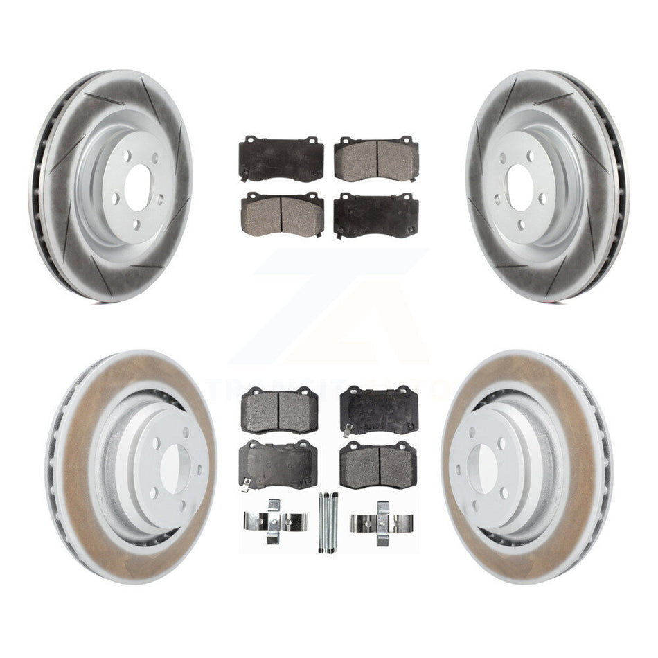 Front Rear Coated Disc Brake Rotors And Semi-Metallic Pads Kit For Dodge Charger Chrysler 300 Challenger Magnum KGF-100717