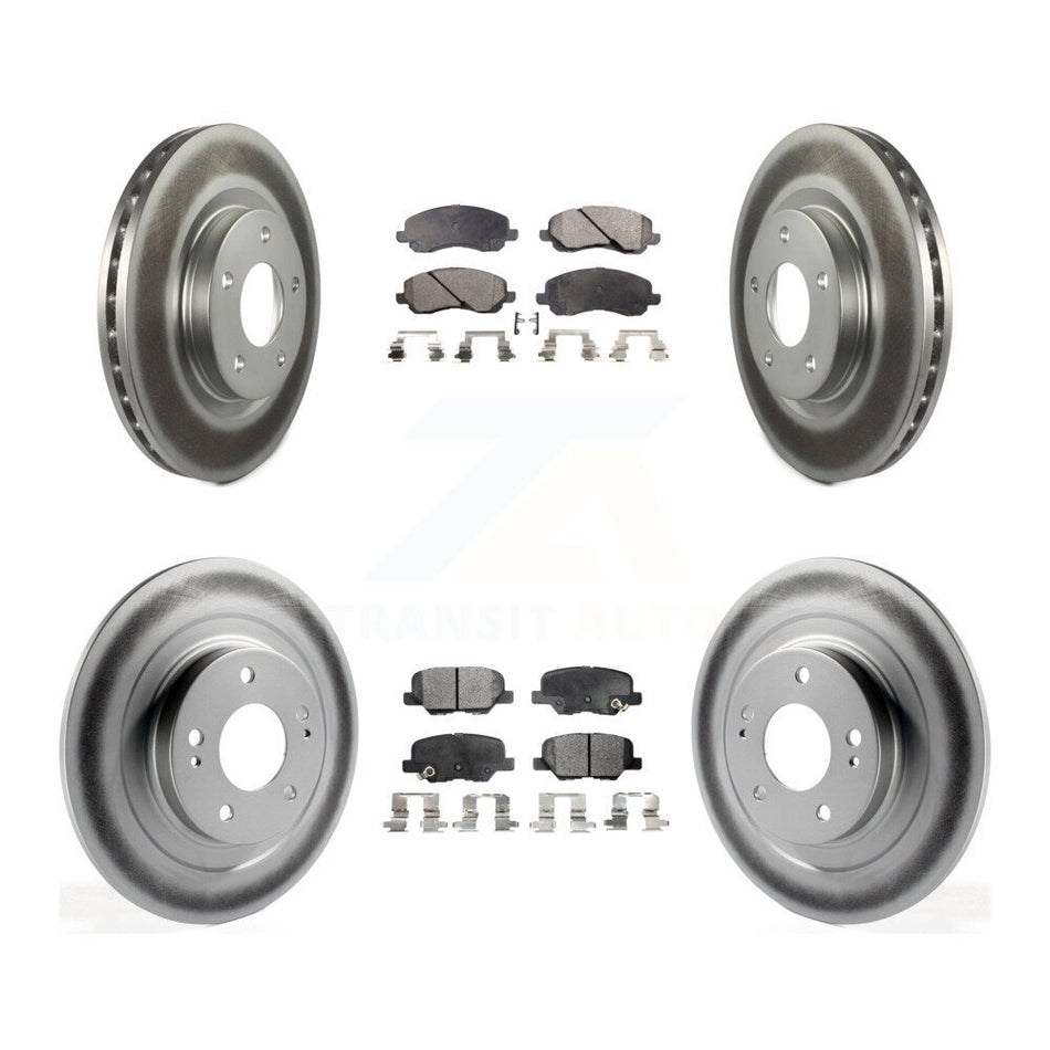 Front Rear Coated Disc Brake Rotors And Semi-Metallic Pads Kit For Mitsubishi Outlander Sport RVR KGF-100729
