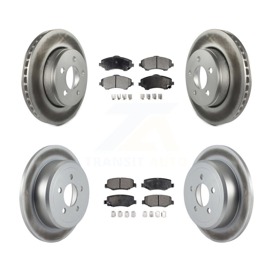 Front Rear Coated Disc Brake Rotors And Semi-Metallic Pads Kit For Jeep Liberty Dodge Nitro KGF-100731