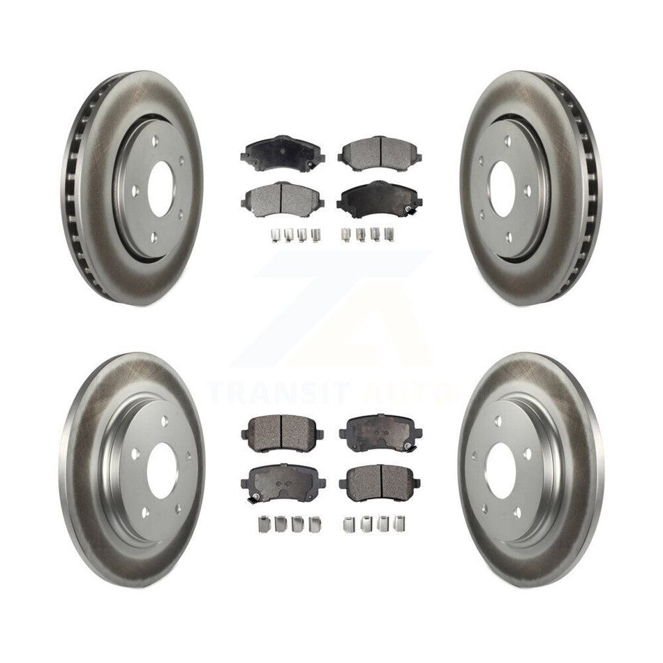 Front Rear Coated Disc Brake Rotors And Semi-Metallic Pads Kit For Dodge Grand Caravan Chrysler Town & Country Journey Volkswagen Routan Ram C/V KGF-100733