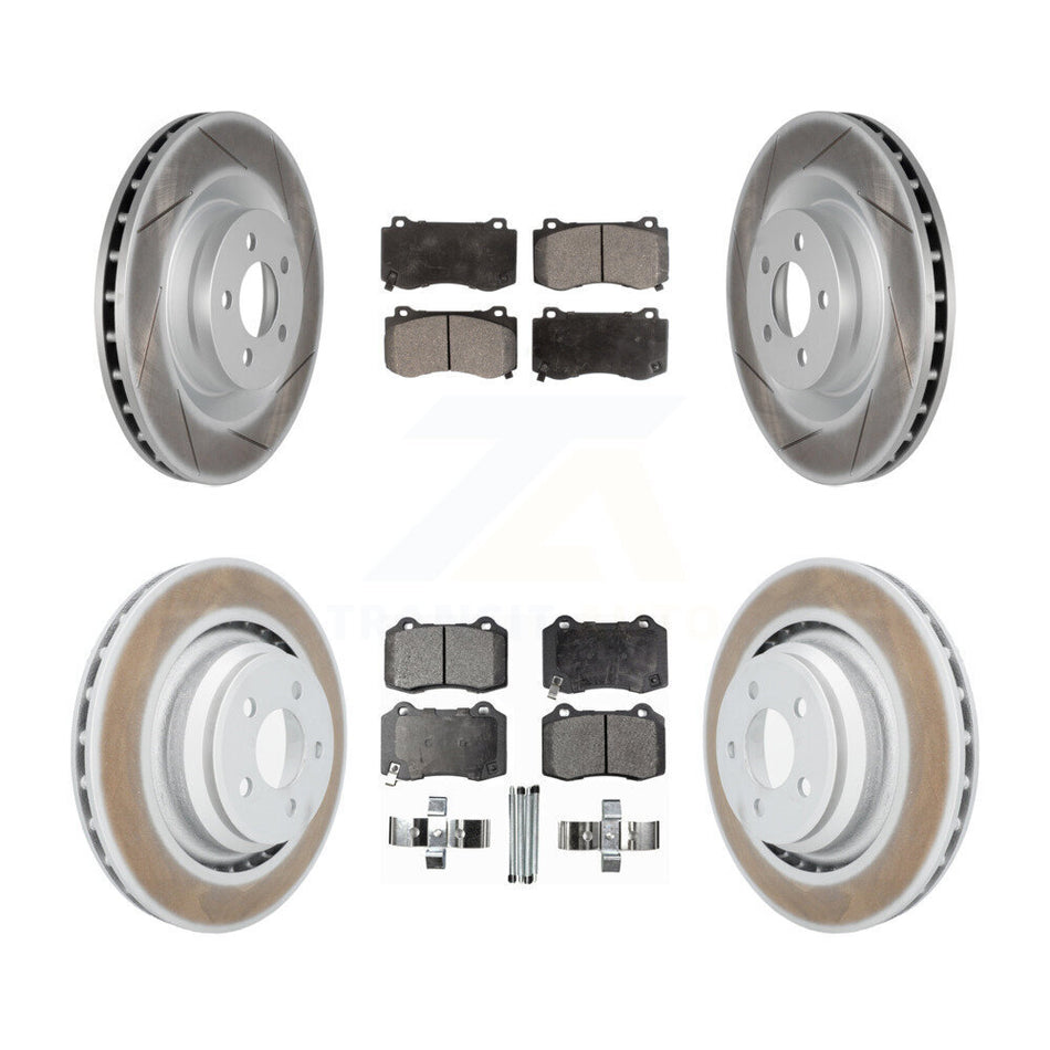 Front Rear Coated Disc Brake Rotors And Semi-Metallic Pads Kit For Dodge Charger Chrysler 300 Challenger Magnum KGF-100734