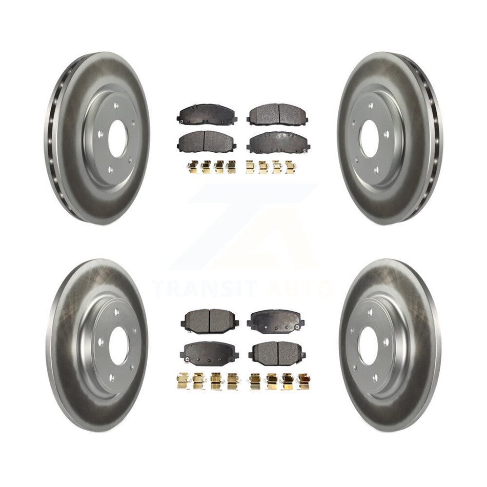 Front Rear Coated Disc Brake Rotors And Semi-Metallic Pads Kit For Dodge Grand Caravan Journey Chrysler Town & Country Ram C/V Volkswagen Routan KGF-100745