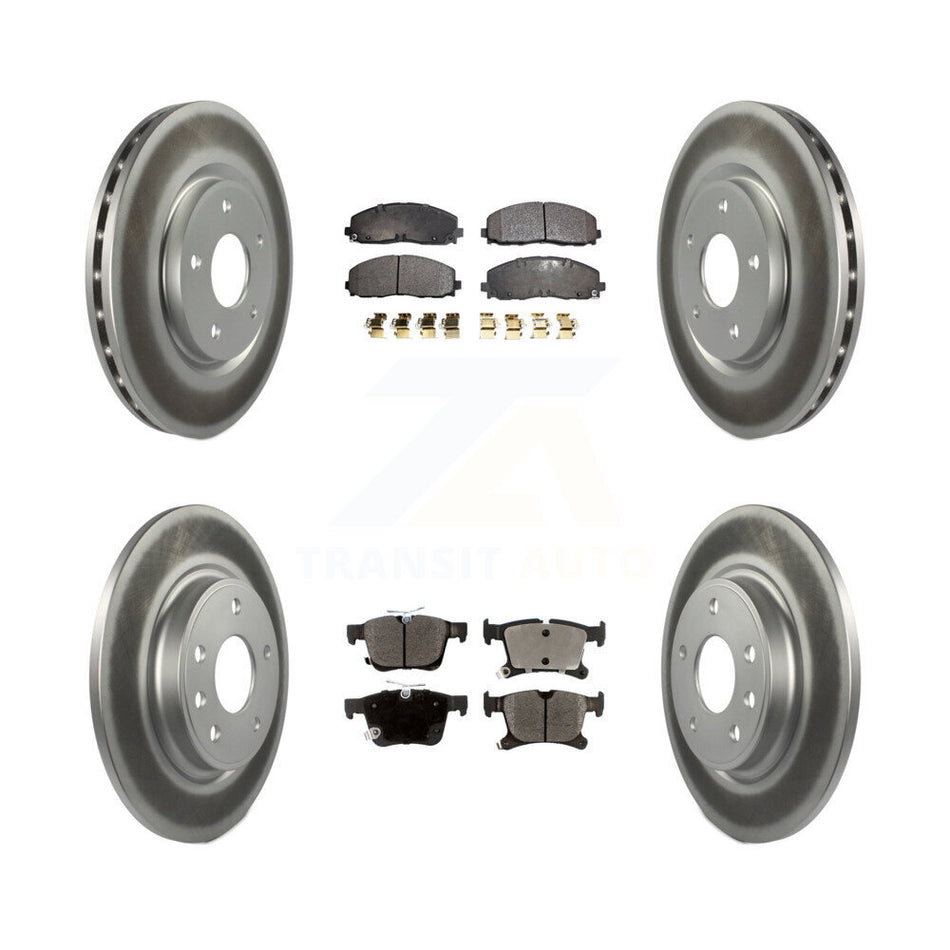 Front Rear Coated Disc Brake Rotors And Semi-Metallic Pads Kit For Chrysler Pacifica Voyager Grand Caravan KGF-100746