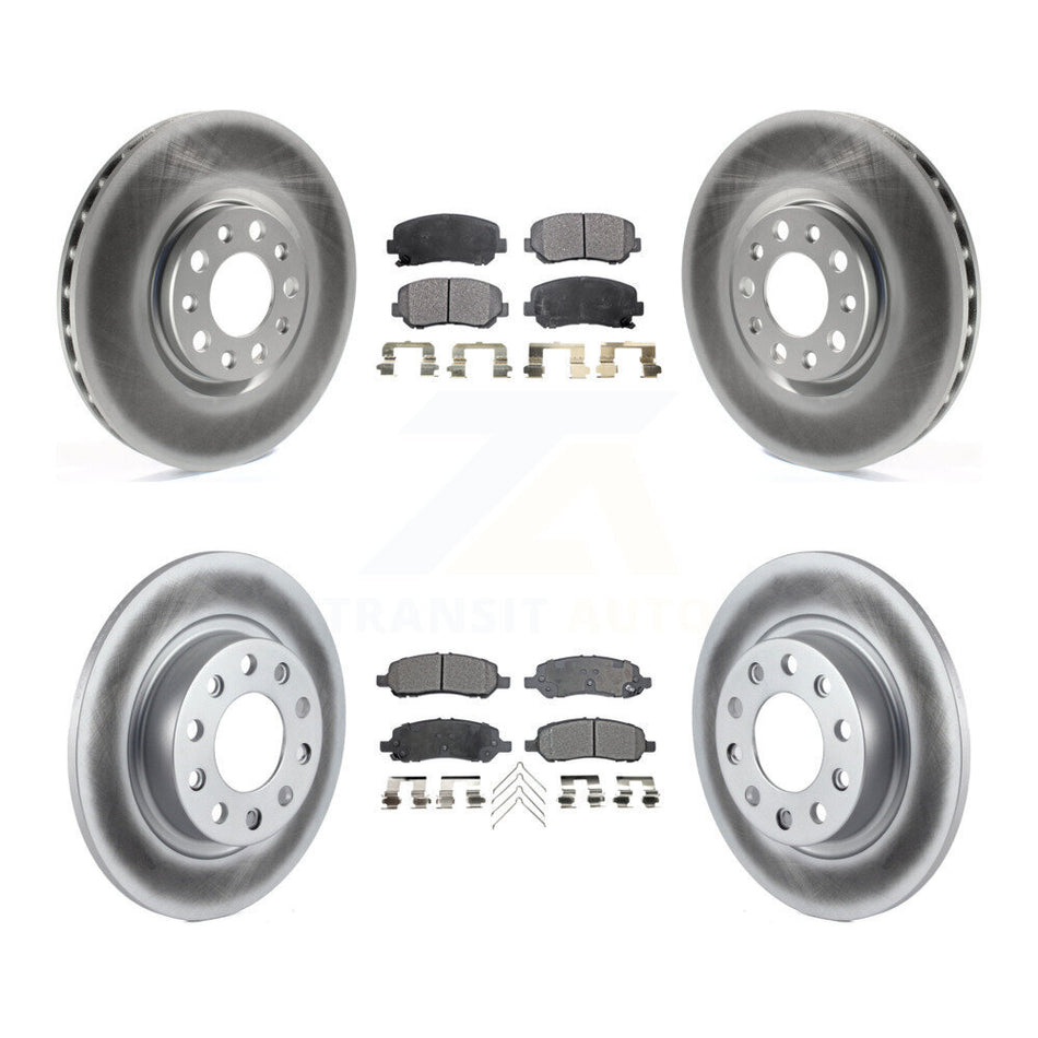 Front Rear Coated Disc Brake Rotors And Semi-Metallic Pads Kit For 2013-2016 Dodge Dart KGF-100747