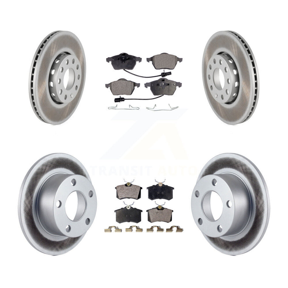 Front Rear Coated Disc Brake Rotors And Semi-Metallic Pads Kit For Volkswagen Passat KGF-100764
