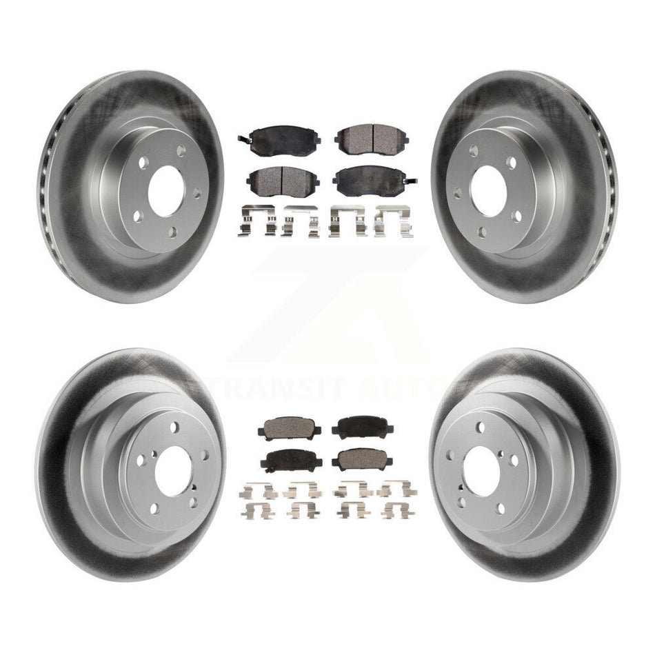 Front Rear Coated Disc Brake Rotors And Semi-Metallic Pads Kit For Subaru Legacy KGF-100779