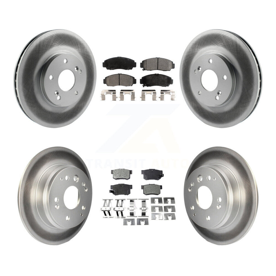 Front Rear Coated Disc Brake Rotors And Semi-Metallic Pads Kit For Acura TL KGF-100803