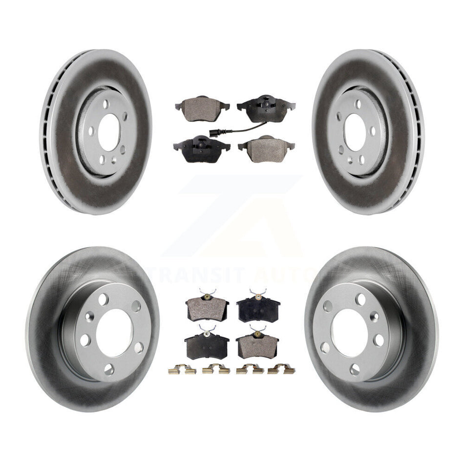 Front Rear Coated Disc Brake Rotors And Semi-Metallic Pads Kit For Volkswagen Beetle Jetta Golf KGF-100809
