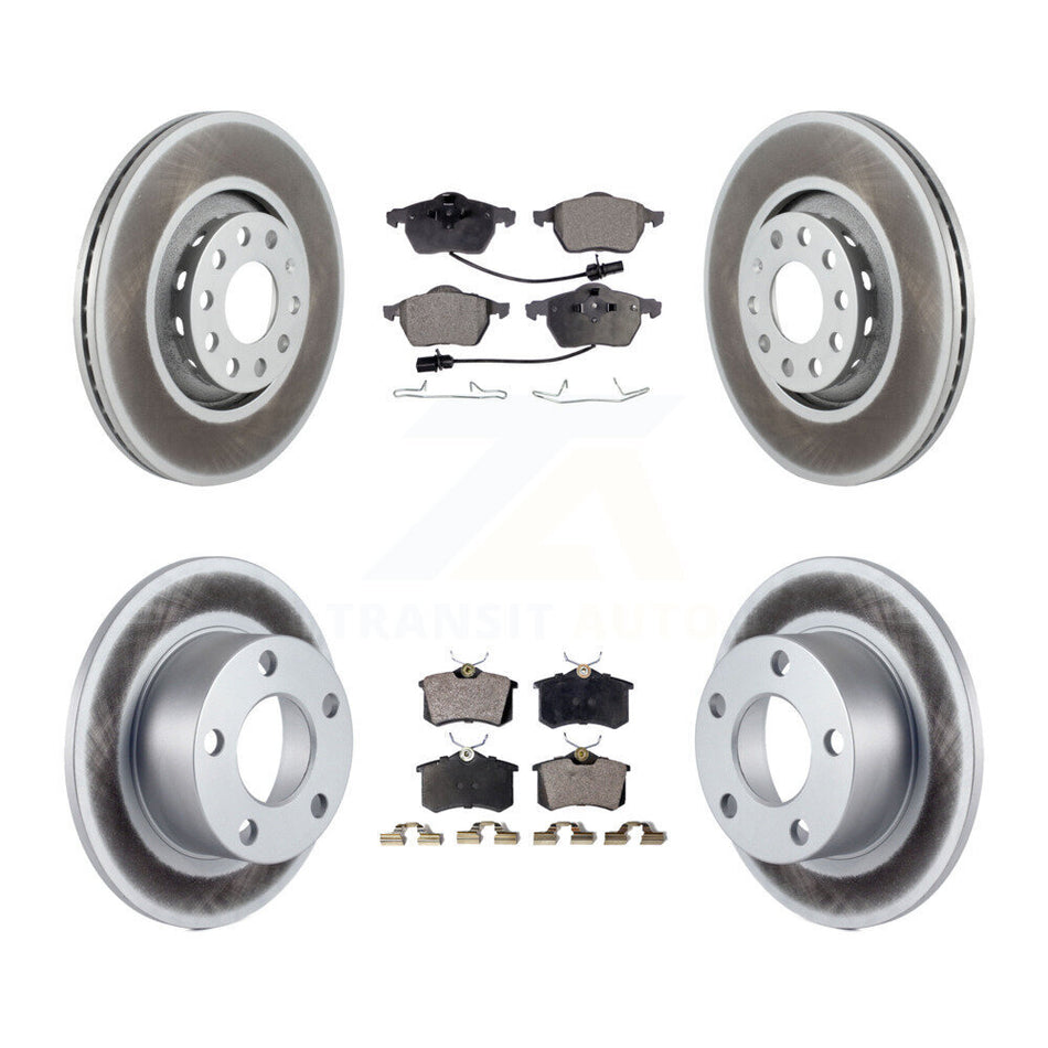 Front Rear Coated Disc Brake Rotors And Semi-Metallic Pads Kit For Audi A6 With 312mm Diameter Rotor KGF-100814