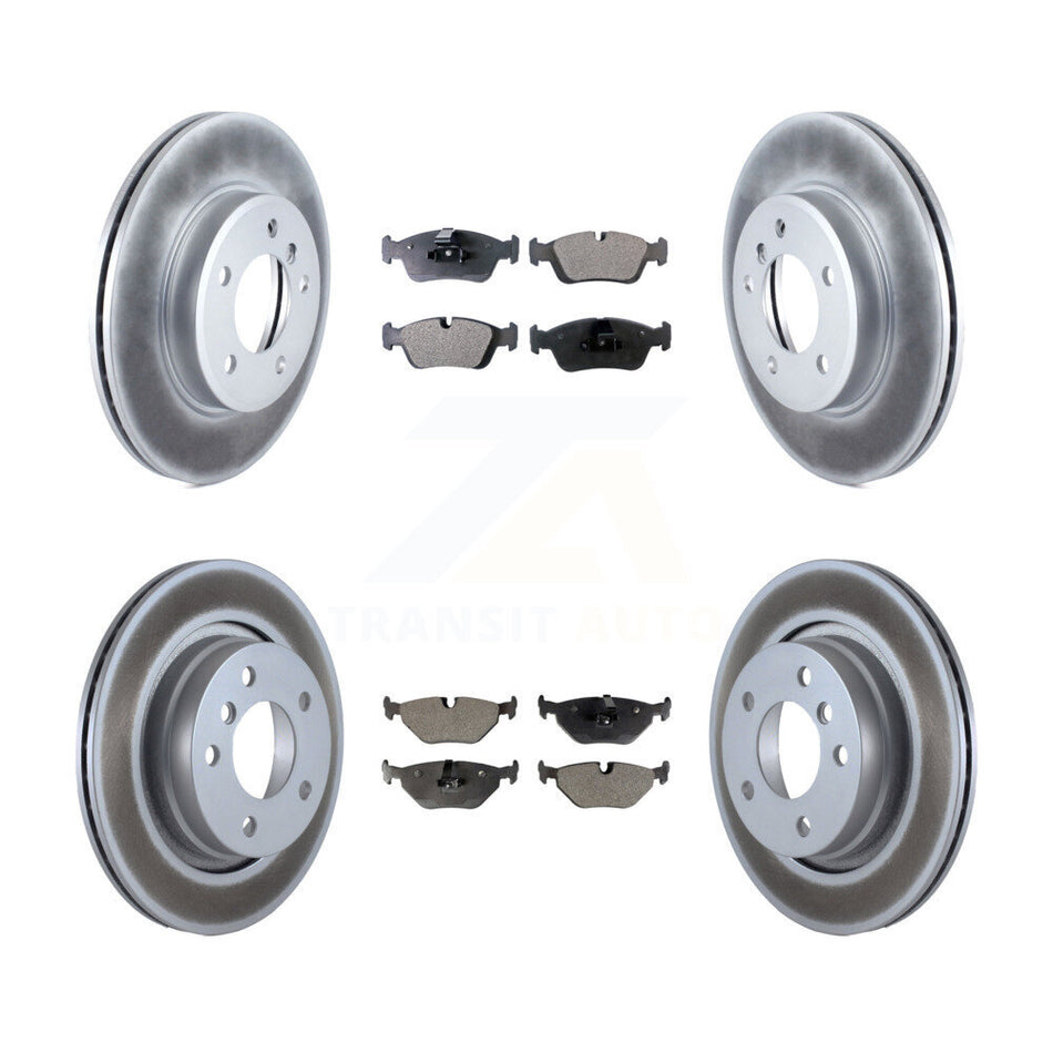 Front Rear Coated Disc Brake Rotors And Semi-Metallic Pads Kit For BMW 325i 325Ci 323i 328i 323Ci 328Ci KGF-100817