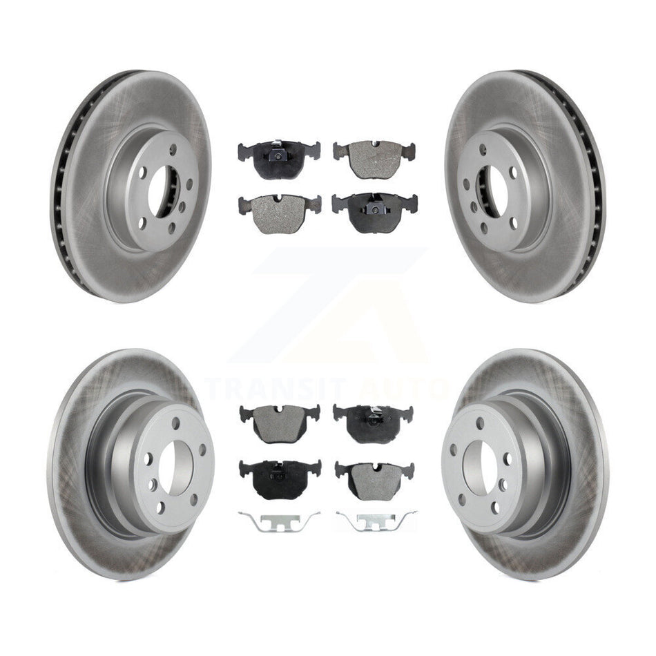 Front Rear Coated Disc Brake Rotors And Semi-Metallic Pads Kit For BMW X5 KGF-100818