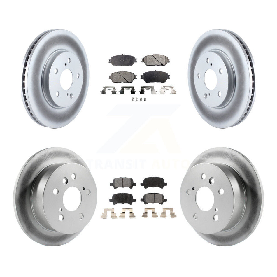 Front Rear Coated Disc Brake Rotors And Semi-Metallic Pads Kit For Toyota Camry Avalon Solara KGF-100830