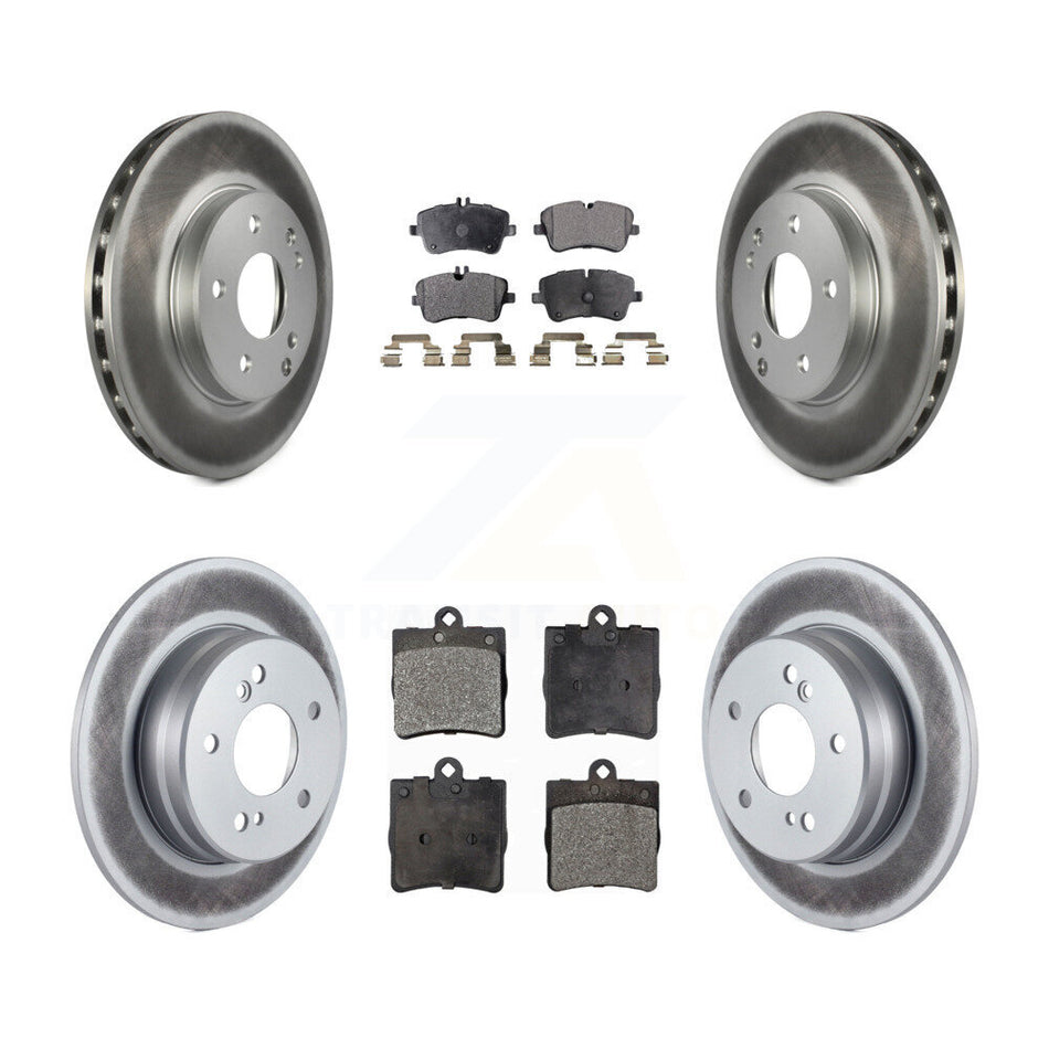 Front Rear Coated Disc Brake Rotors And Semi-Metallic Pads Kit For Mercedes-Benz C230 C240 KGF-100845