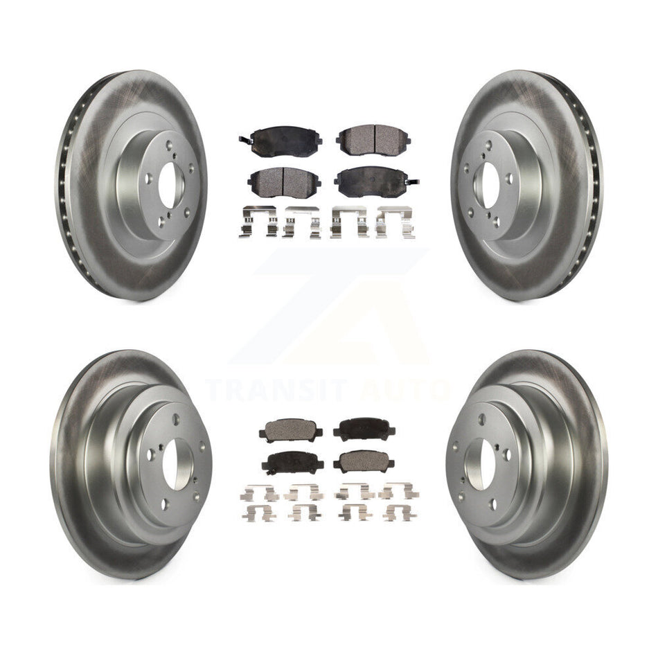 Front Rear Coated Disc Brake Rotors And Semi-Metallic Pads Kit For 2003-2003 Subaru Forester Impreza KGF-100861