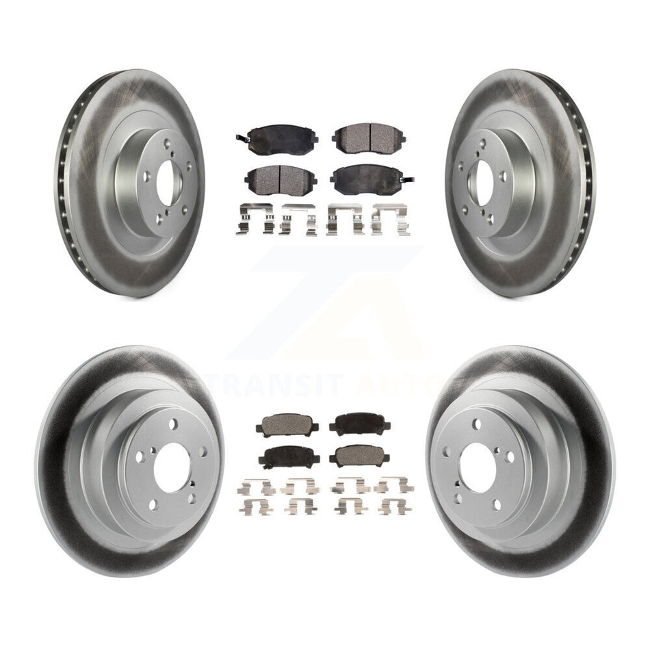 Front Rear Coated Disc Brake Rotors And Semi-Metallic Pads Kit For Subaru Outback Legacy Baja KGF-100862