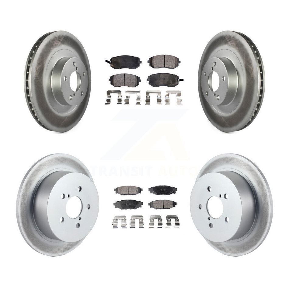 Front Rear Coated Disc Brake Rotors And Semi-Metallic Pads Kit For 2005-2005 Subaru Outback Legacy KGF-100863