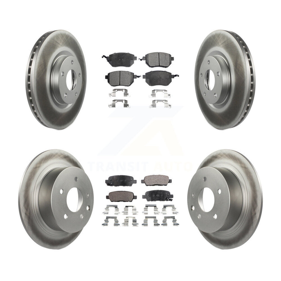 Front Rear Coated Disc Brake Rotors And Semi-Metallic Pads Kit For Nissan Altima Maxima KGF-100868