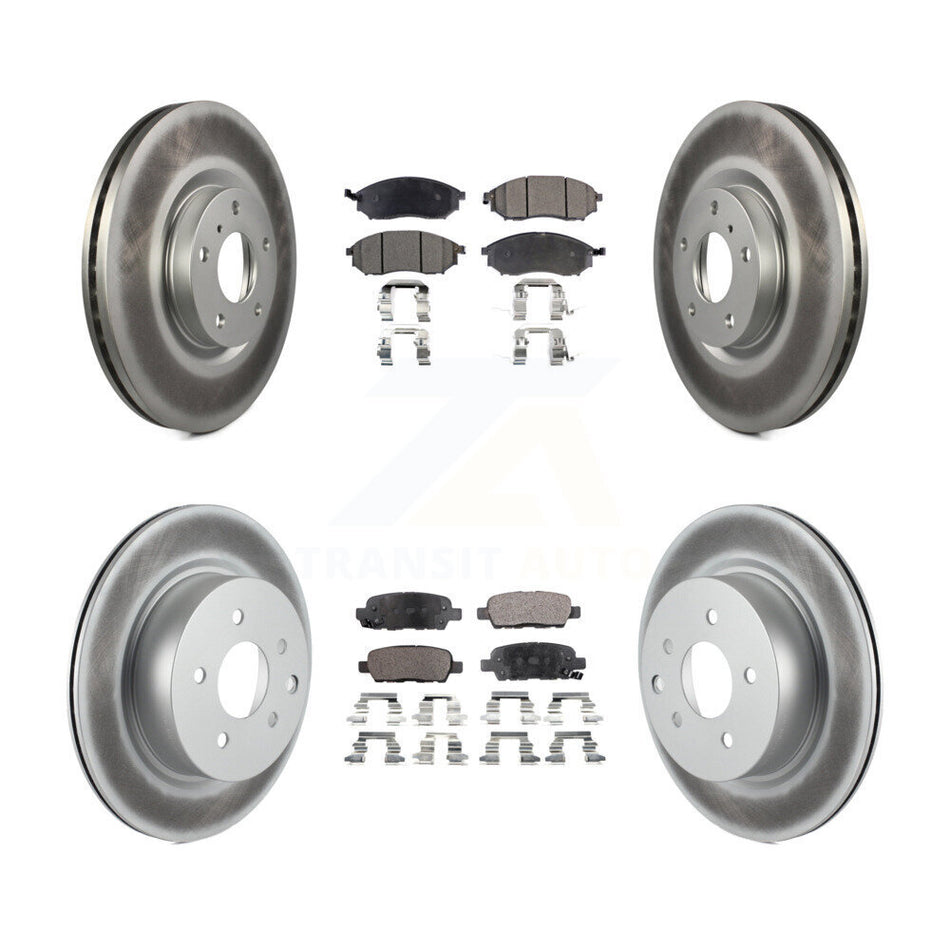 Front Rear Coated Disc Brake Rotors And Semi-Metallic Pads Kit For INFINITI G37 G35 M35 Nissan 350Z EX35 370Z G25 M45 Q40 QX50 EX37 KGF-100884