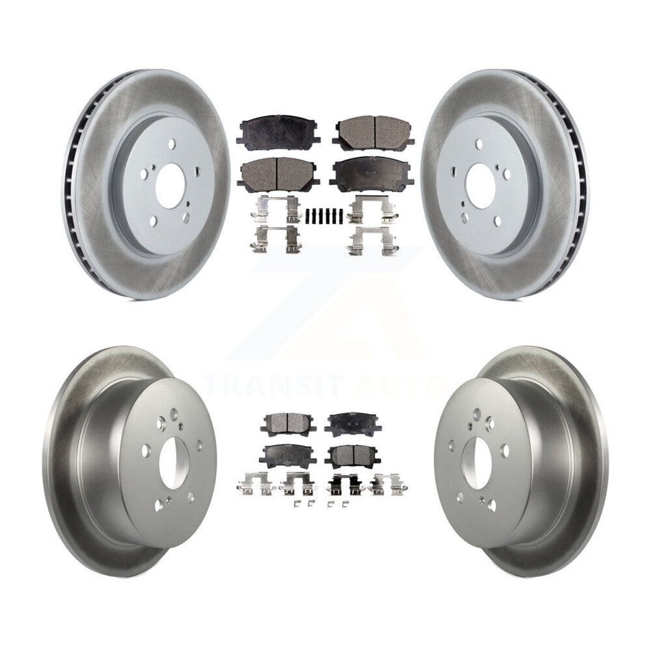Front Rear Coated Disc Brake Rotors And Semi-Metallic Pads Kit For Lexus Toyota Highlander RX350 RX330 RX400h KGF-100896