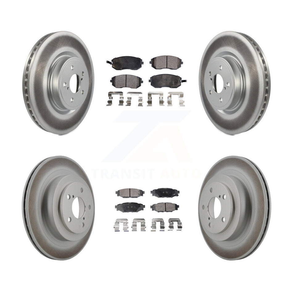 Front Rear Coated Disc Brake Rotors And Semi-Metallic Pads Kit For Subaru Legacy KGF-100901