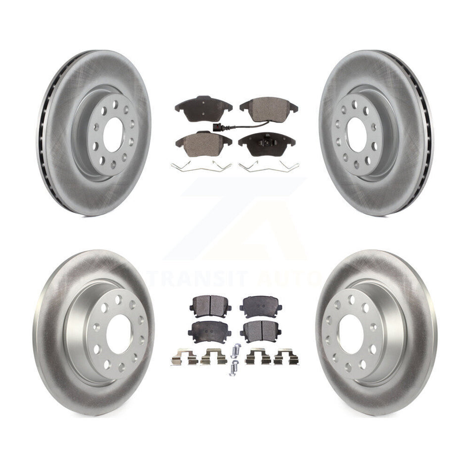 Front Rear Coated Disc Brake Rotors And Semi-Metallic Pads Kit For Volkswagen CC GTI Passat Audi A3 Quattro KGF-100911