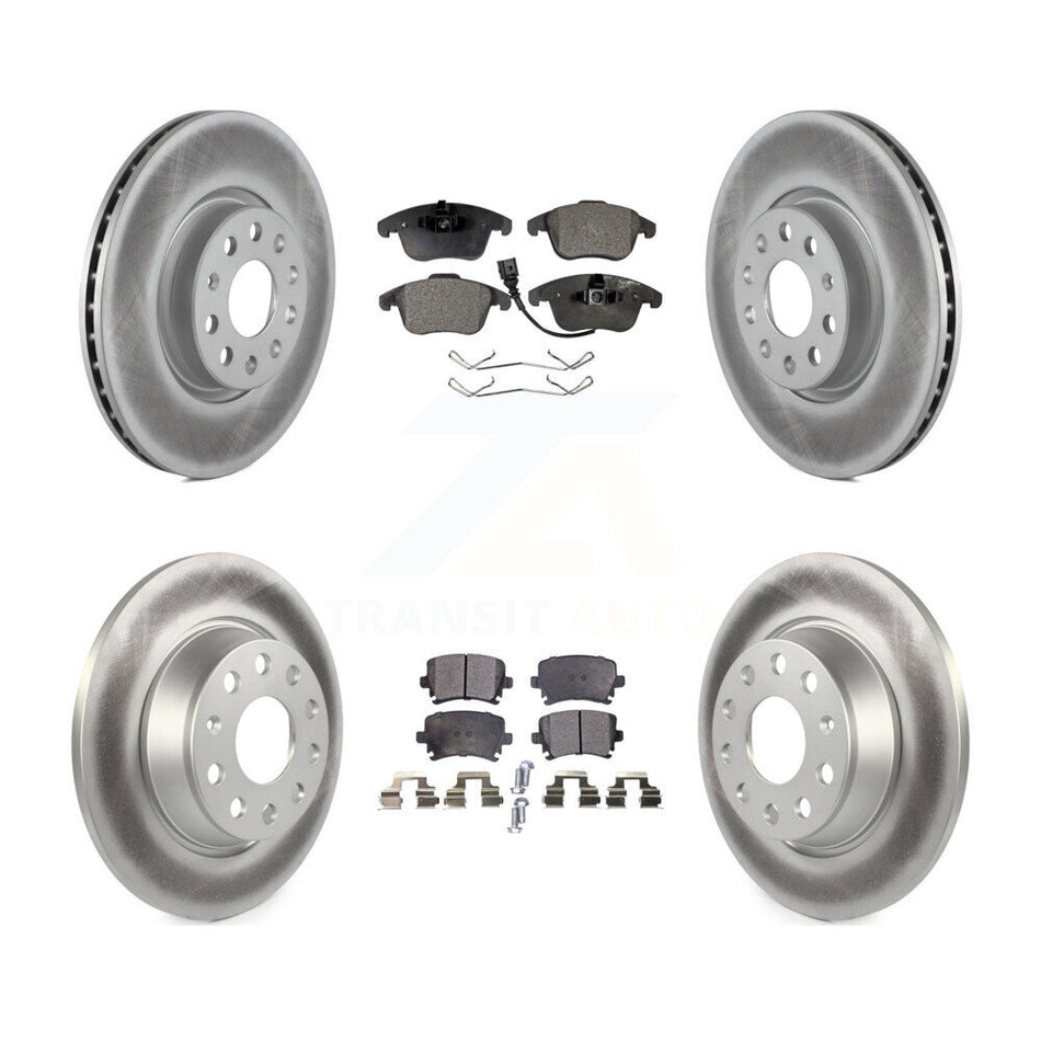 Front Rear Coated Disc Brake Rotors And Semi-Metallic Pads Kit For Volkswagen Tiguan Audi Q3 Limited Quattro KGF-100915