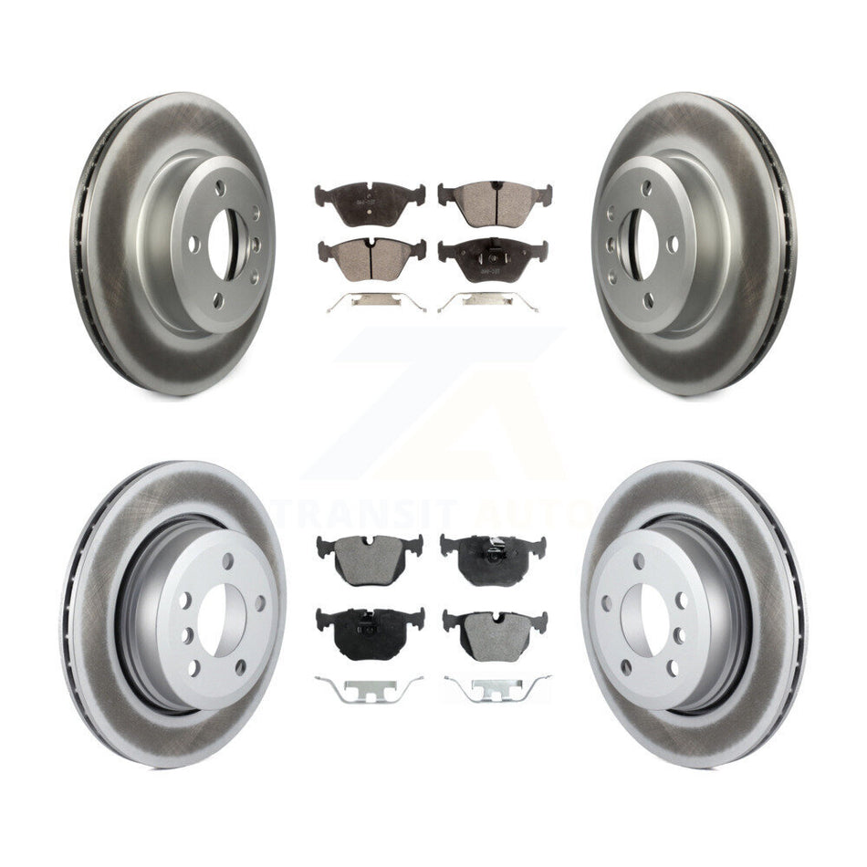 Front Rear Coated Disc Brake Rotors And Semi-Metallic Pads Kit For 2004-2010 BMW X3 KGF-100921