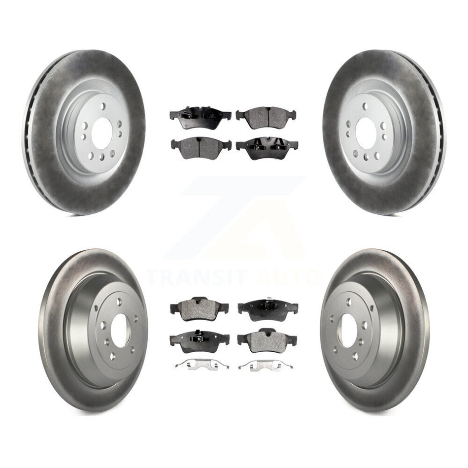 Front Rear Coated Disc Brake Rotors And Semi-Metallic Pads Kit For 2007-2009 Mercedes-Benz ML320 With 350mm Diameter Rotor KGF-100924