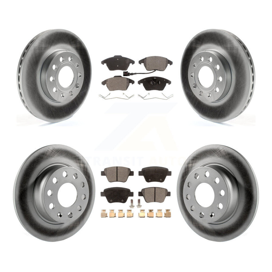 Front Rear Coated Disc Brake Rotors And Semi-Metallic Pads Kit For Volkswagen Beetle KGF-100932