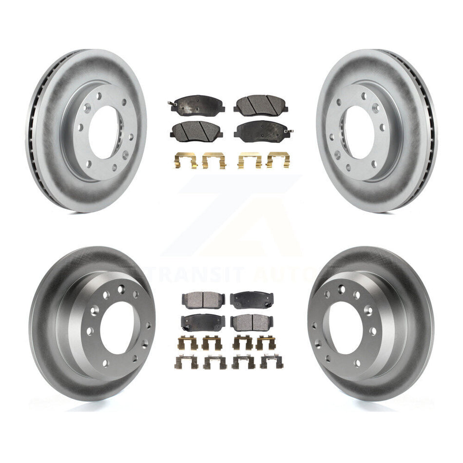 Front Rear Coated Disc Brake Rotors And Semi-Metallic Pads Kit For Kia Sedona Hyundai Entourage To 04/27/06 KGF-100951