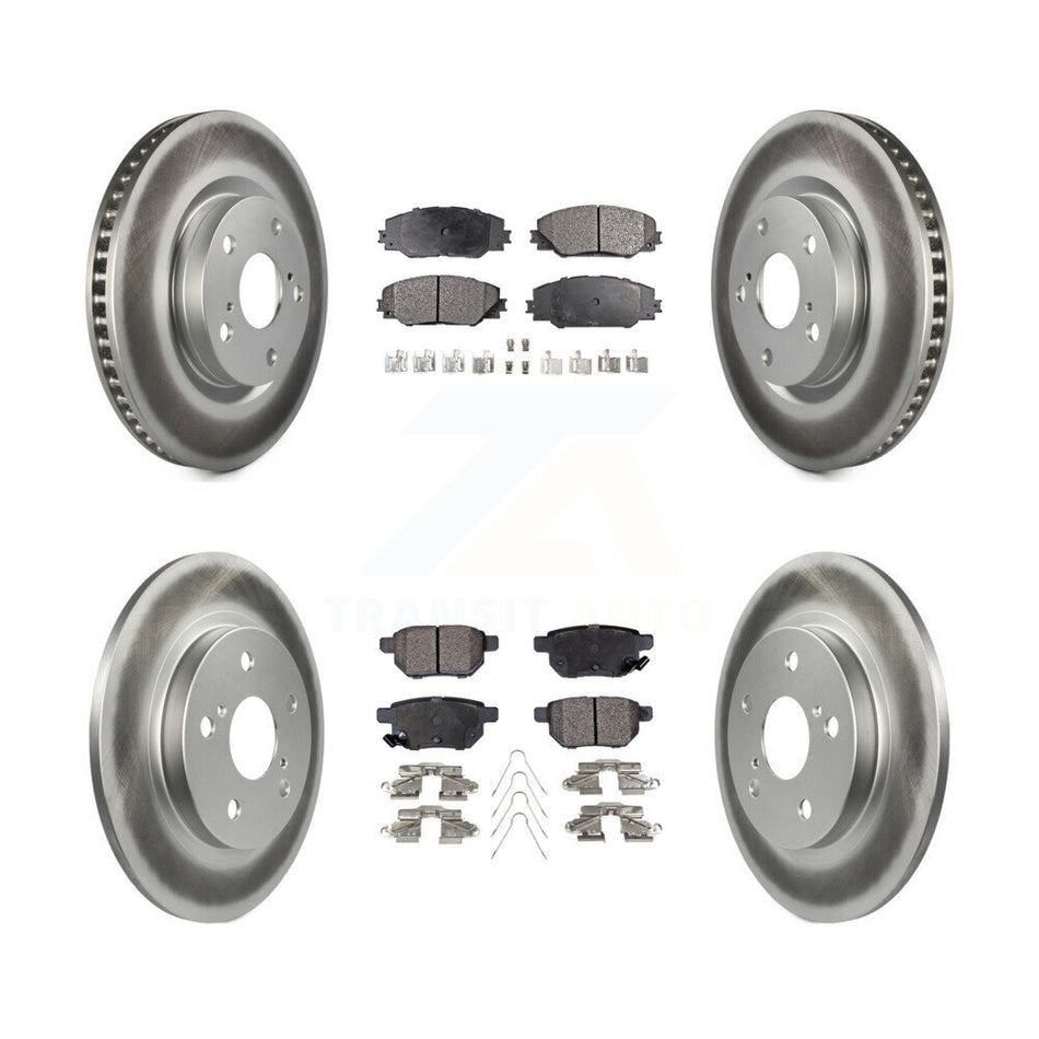 Front Rear Coated Disc Brake Rotors And Semi-Metallic Pads Kit For Toyota Matrix Pontiac Vibe Corolla iM Scion KGF-100957