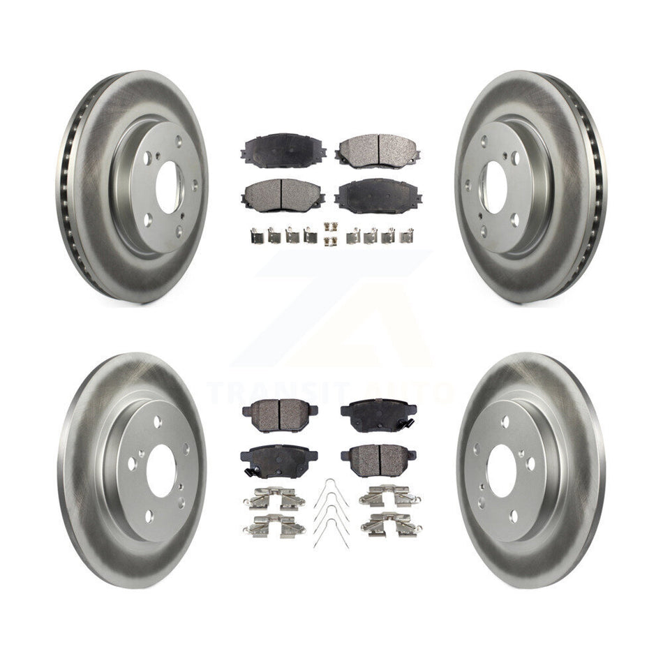 Front Rear Coated Disc Brake Rotors And Semi-Metallic Pads Kit For 2008-2015 Scion xB KGF-100963