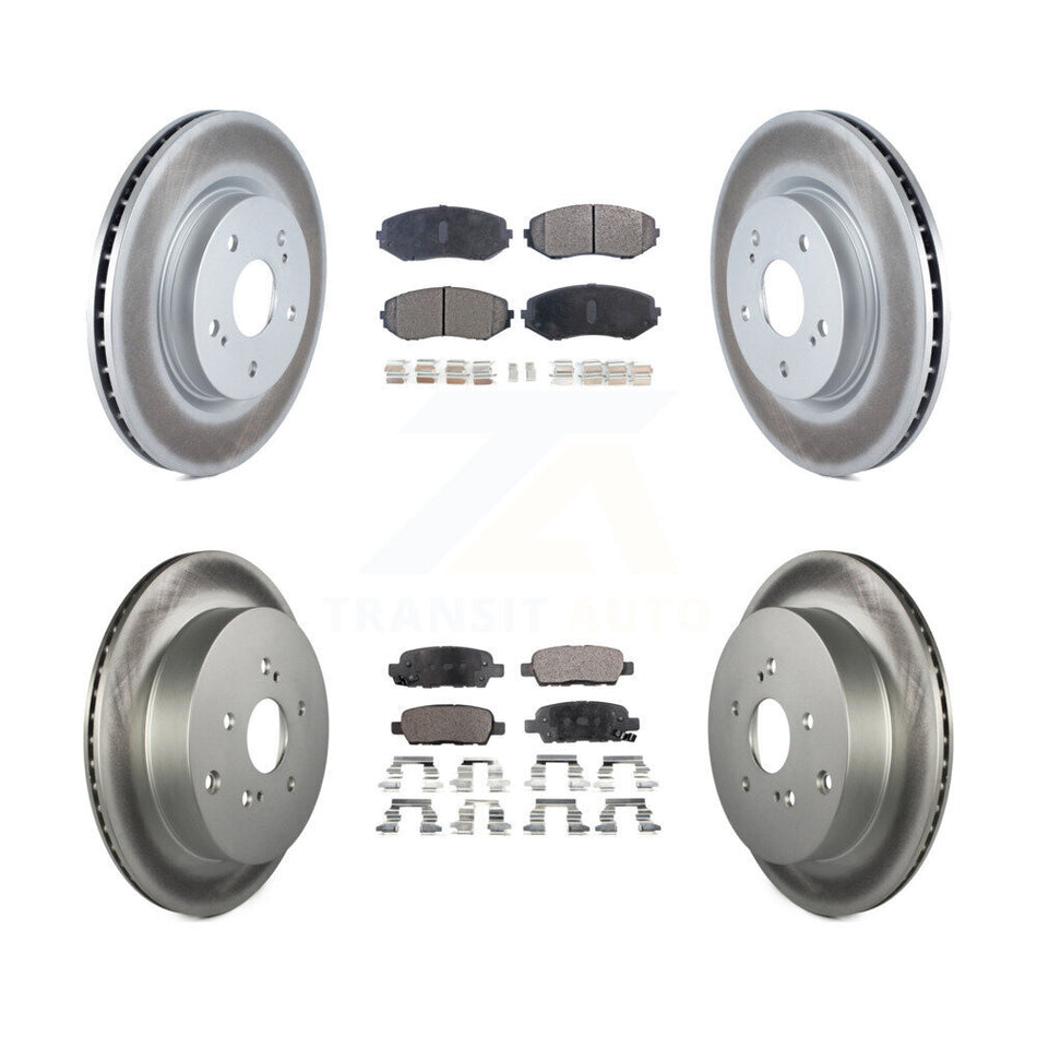 Front Rear Coated Disc Brake Rotors And Semi-Metallic Pads Kit For 2009-2013 Suzuki Grand Vitara KGF-100972