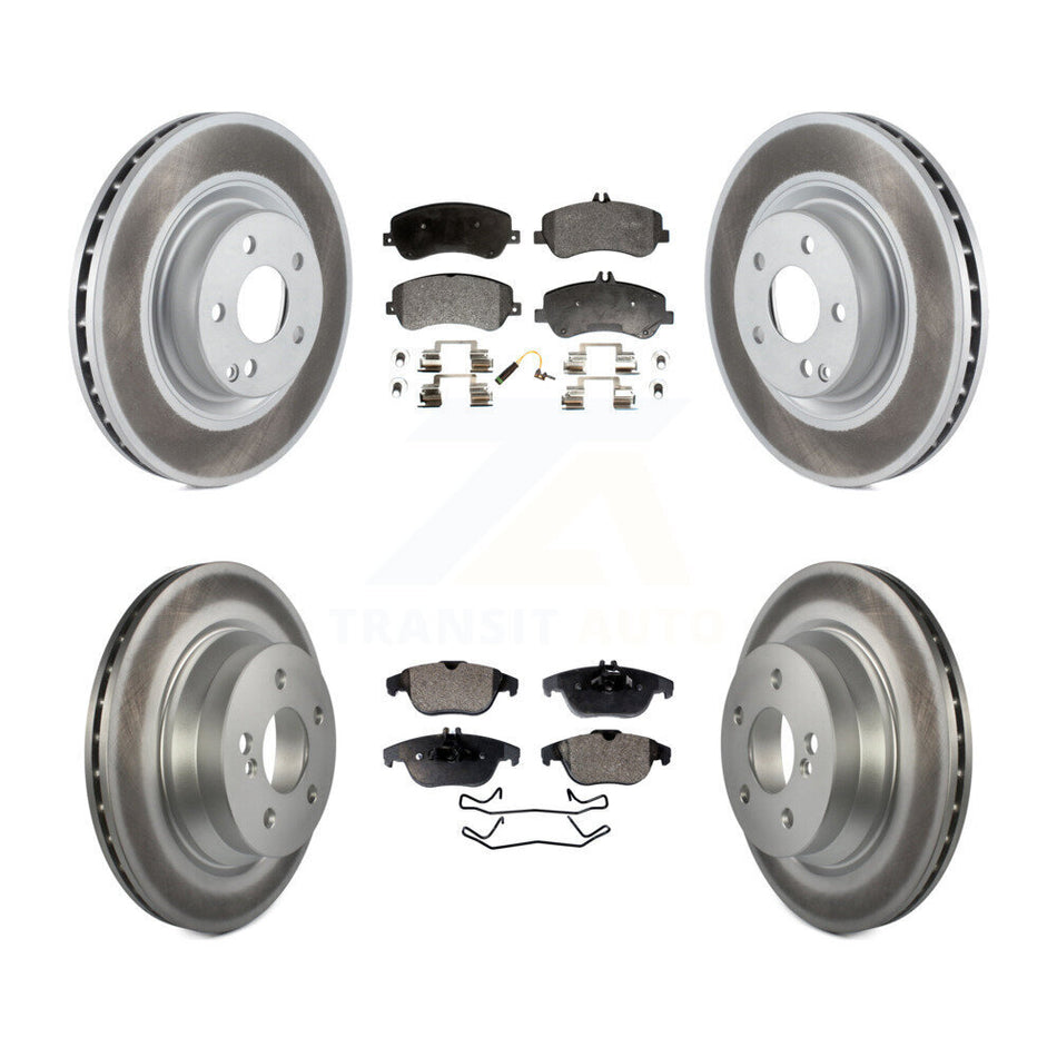 Front Rear Coated Disc Brake Rotors And Semi-Metallic Pads Kit For Mercedes-Benz GLK350 GLK250 KGF-100986