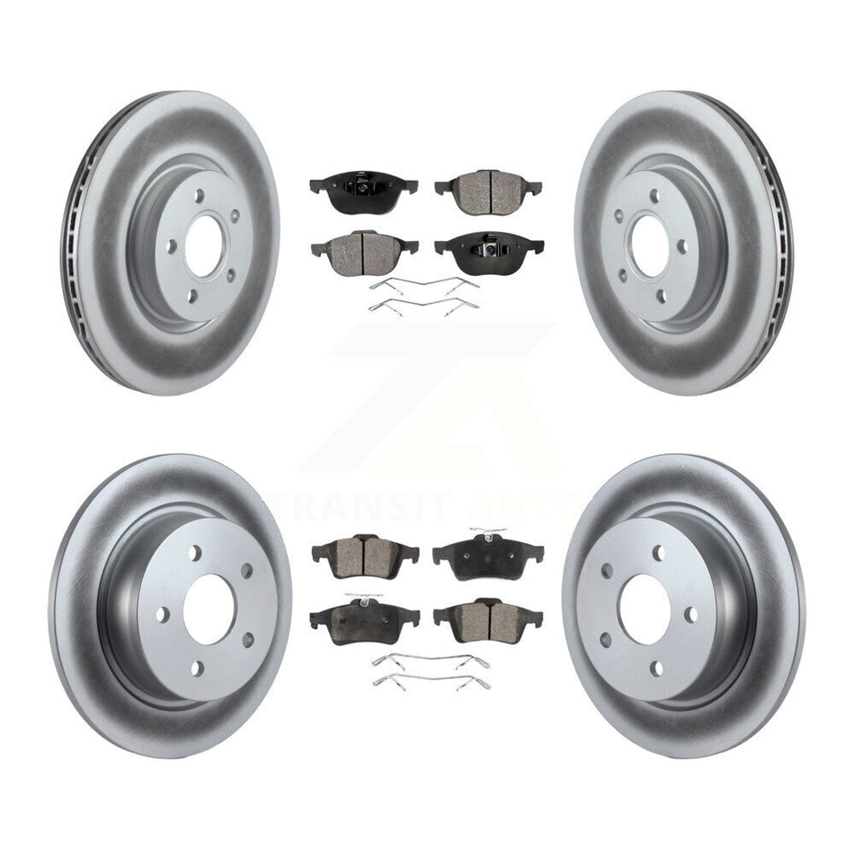 Front Rear Coated Disc Brake Rotors And Semi-Metallic Pads Kit For 2014 Ford Connect 104.8" wheel base KGF-100988