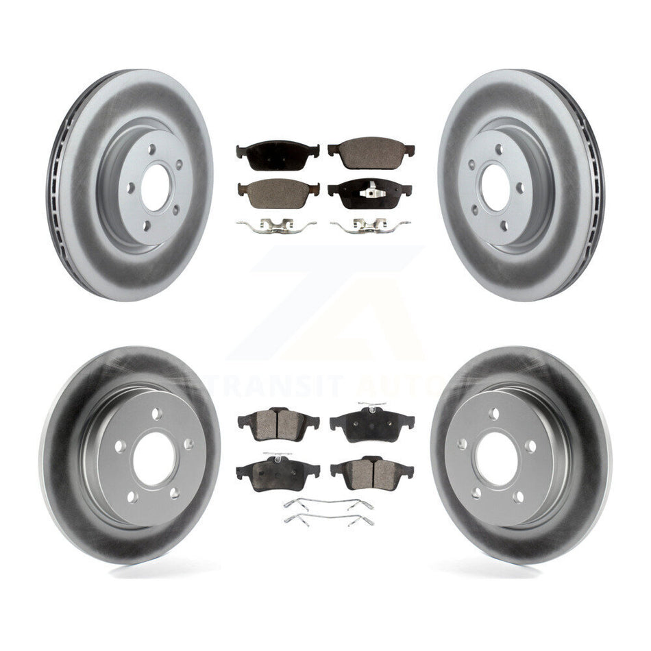 Front Rear Coated Disc Brake Rotors And Semi-Metallic Pads Kit For Ford Focus ST KGF-100991