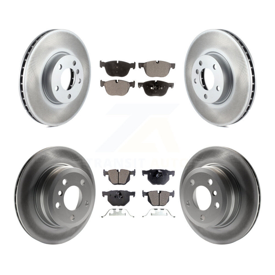 Front Rear Coated Disc Brake Rotors And Semi-Metallic Pads Kit For BMW X5 X6 KGF-100997