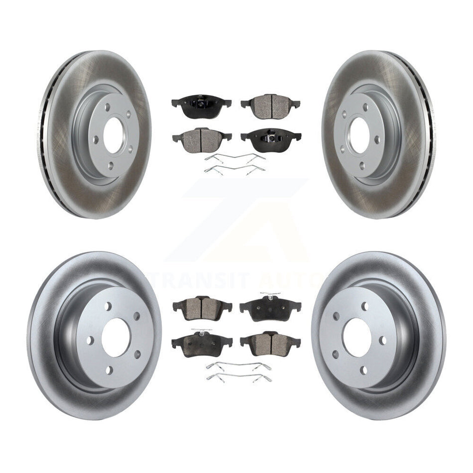 Front Rear Coated Disc Brake Rotors And Semi-Metallic Pads Kit For Ford Escape C-Max KGF-101003