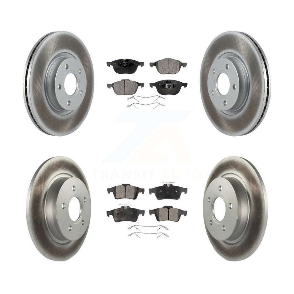 Front Rear Coated Disc Brake Rotors And Semi-Metallic Pads Kit For Volvo S40 C70 C30 V50 KGF-101005