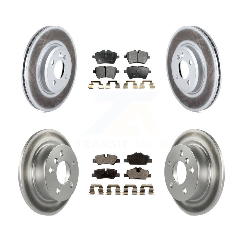 Front Rear Coated Disc Brake Rotors And Semi-Metallic Pads Kit For 2015 Mini Cooper 2.0L 1.5L With 294mm Diameter Rotor 4 Lug Wheels KGF-101009